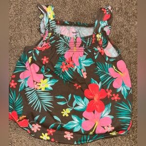 Brown tank top with flowers size 9m